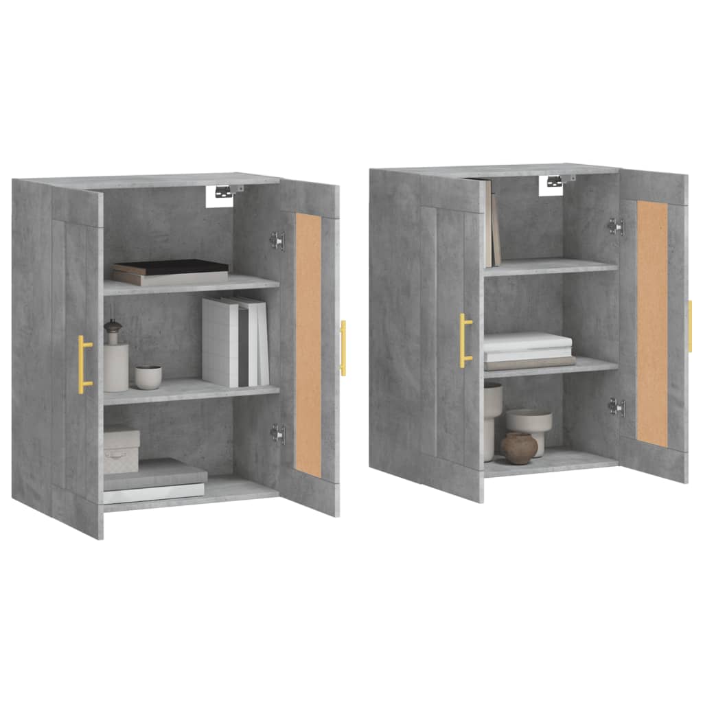 Hangkasten Bewerkt Hout 2 Betongrijs