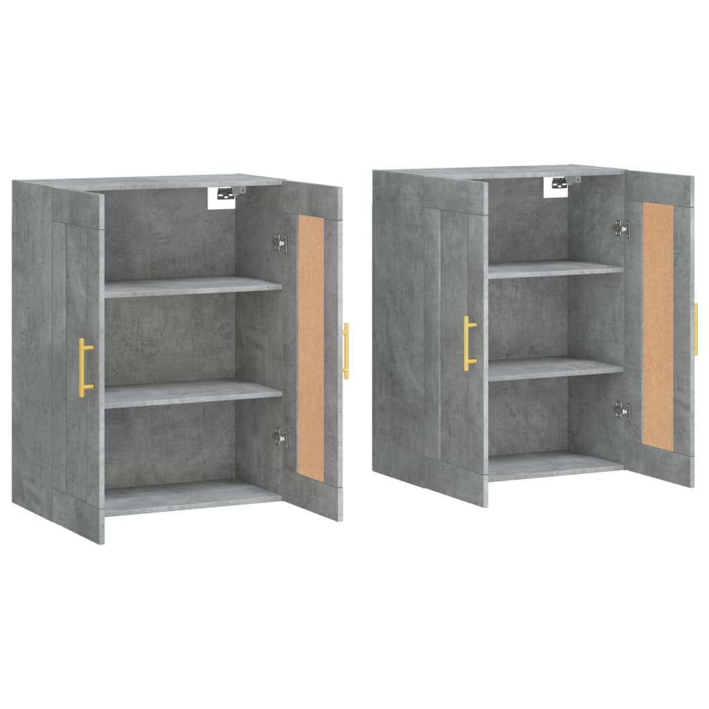 Hangkasten Bewerkt Hout 2 Betongrijs