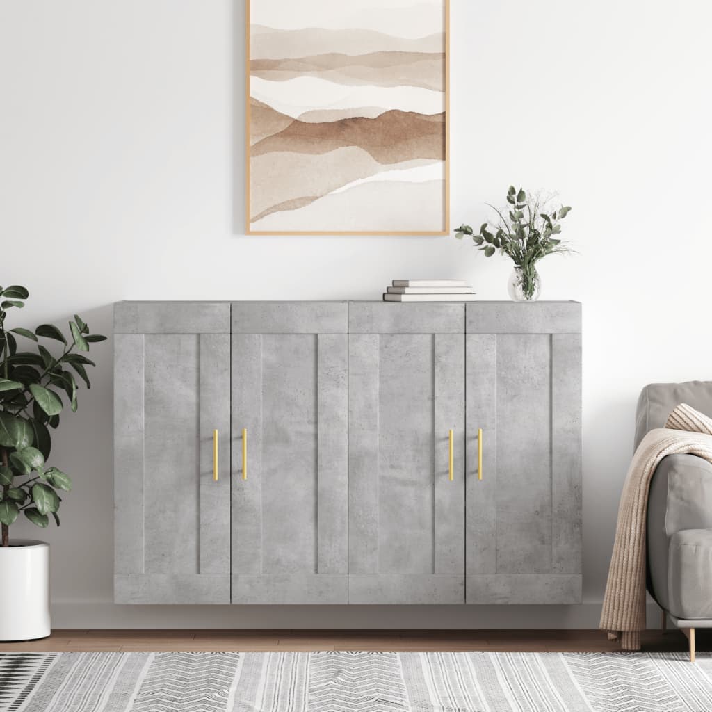 Hangkasten Bewerkt Hout 2 Betongrijs