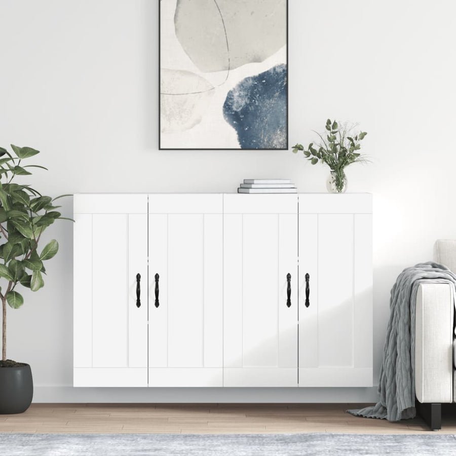 Hangkasten Bewerkt Hout 2 Wit