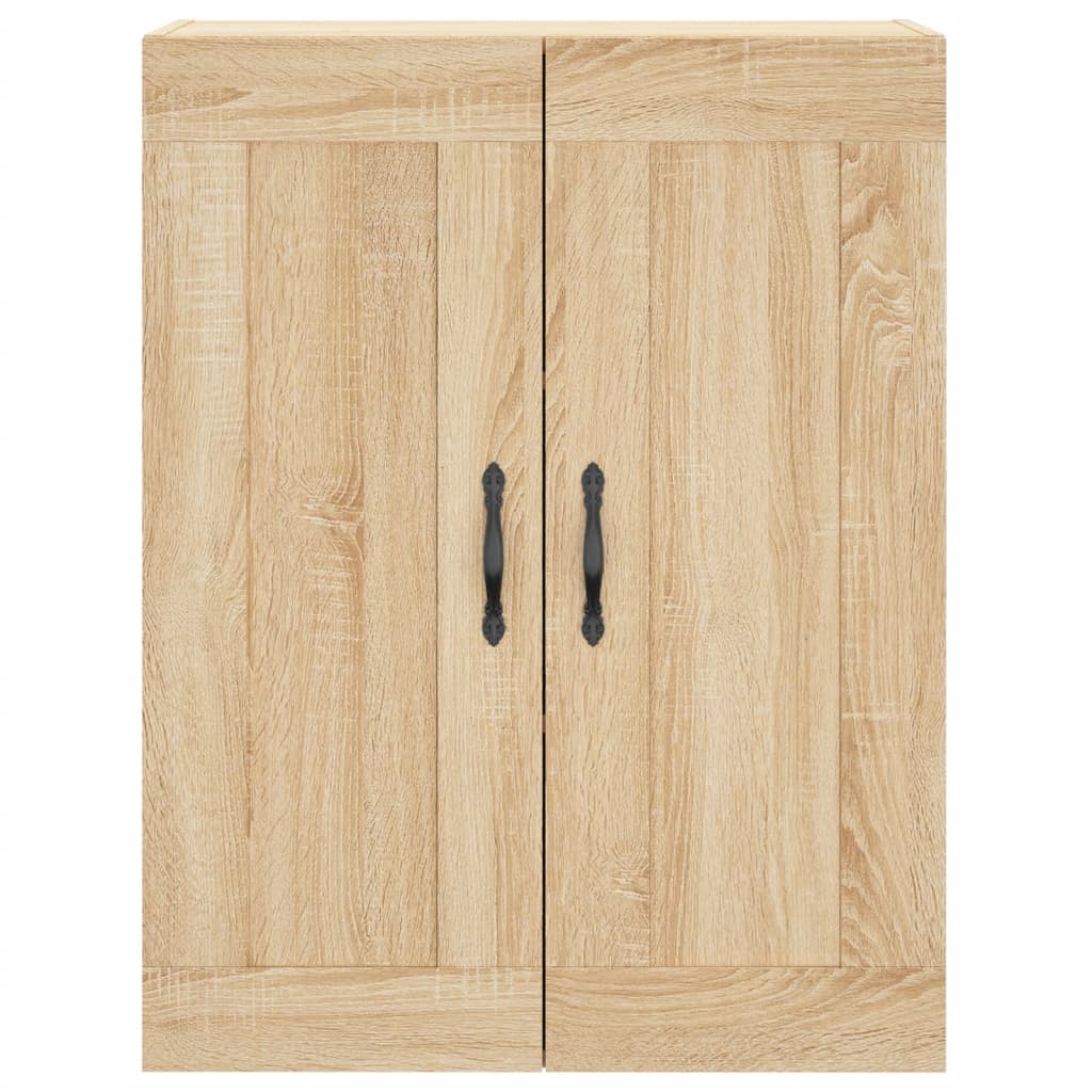 Hangkasten Bewerkt Hout Kleurig 2 Sonoma eiken Bladzwart