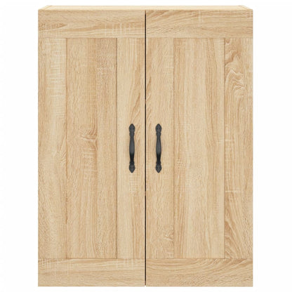 Hangkasten Bewerkt Hout Kleurig 2 Sonoma eiken Bladzwart