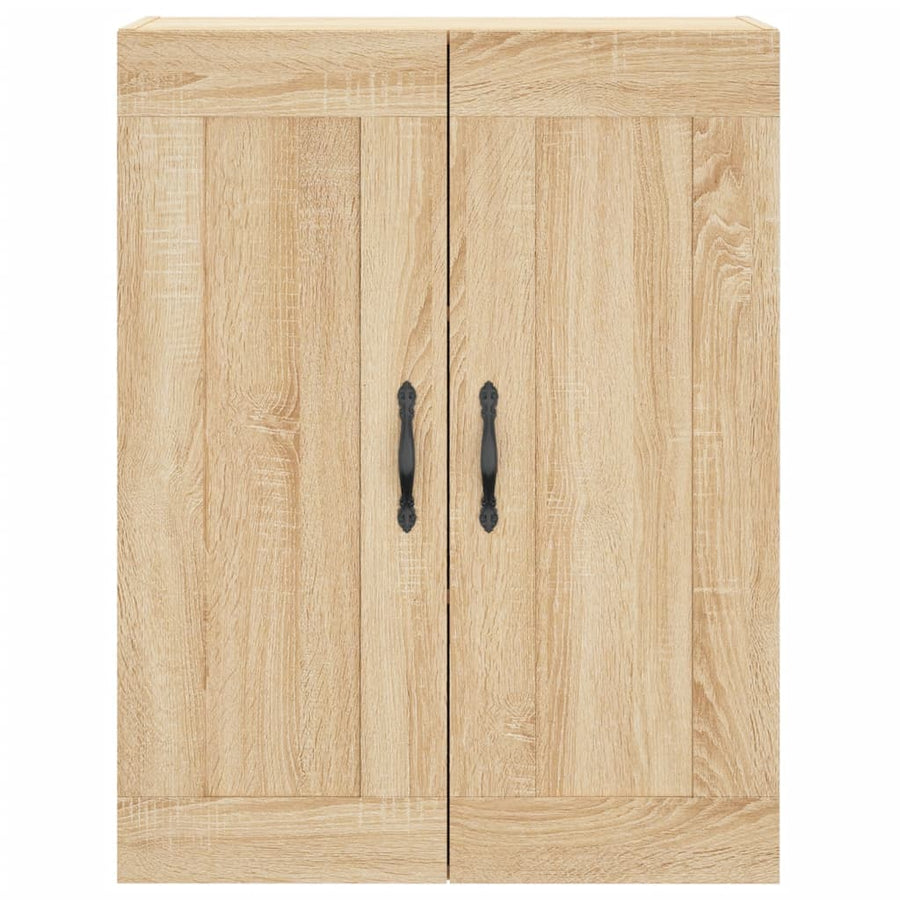 Hangkasten Bewerkt Hout Kleurig 2 Sonoma eiken Bladzwart