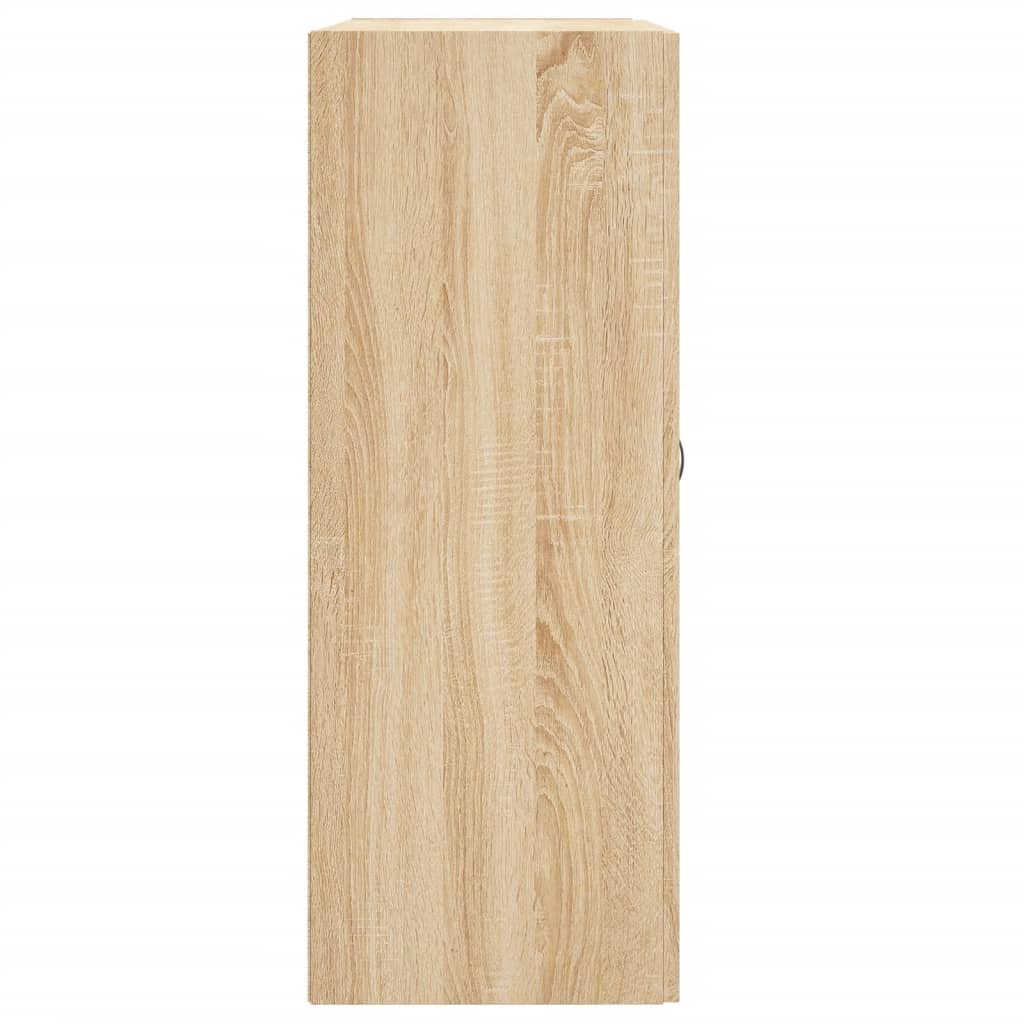 Hangkasten Bewerkt Hout Kleurig 2 Sonoma eiken Bladzwart