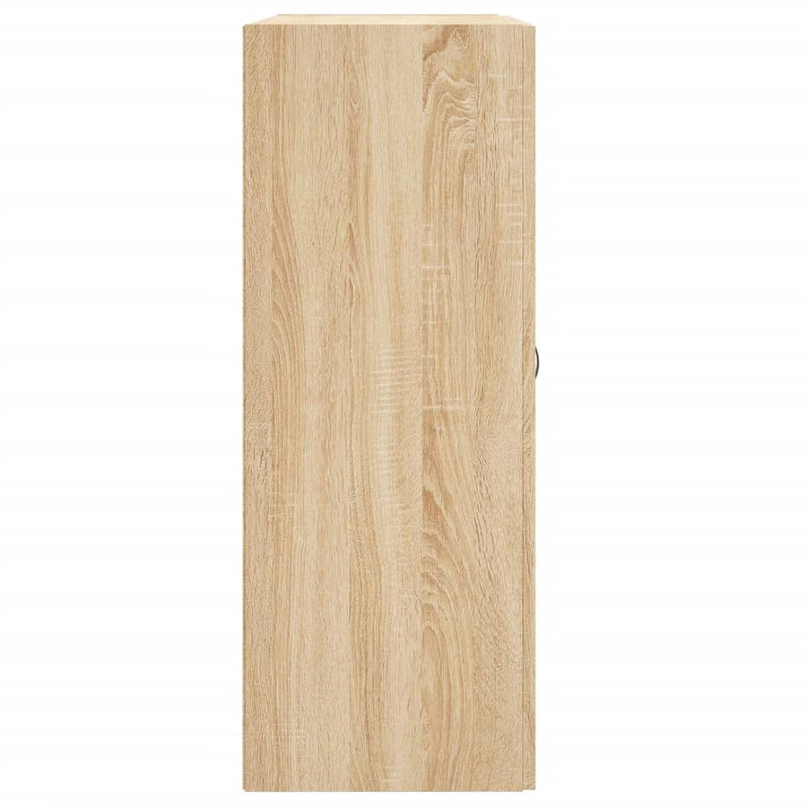 Hangkasten Bewerkt Hout Kleurig 2 Sonoma eiken Bladzwart