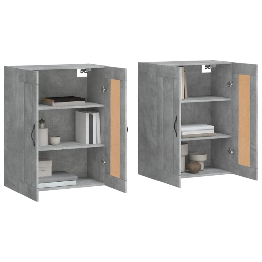 Hangkasten Bewerkt Hout 2 Betongrijs