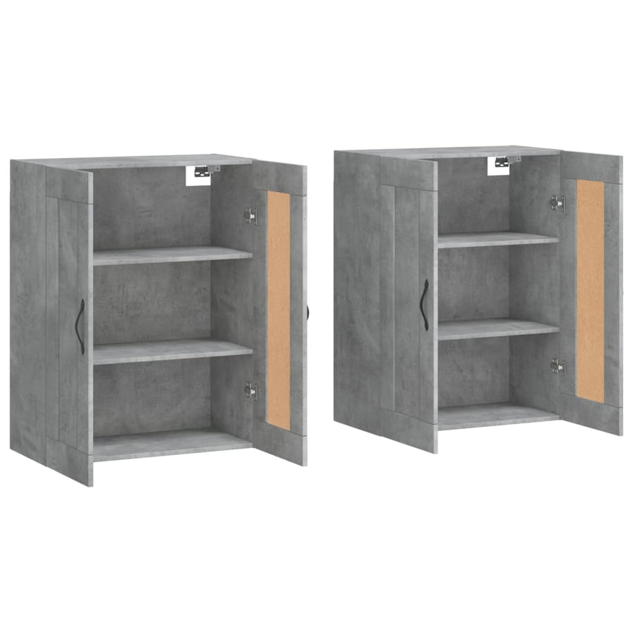 Hangkasten Bewerkt Hout 2 Betongrijs