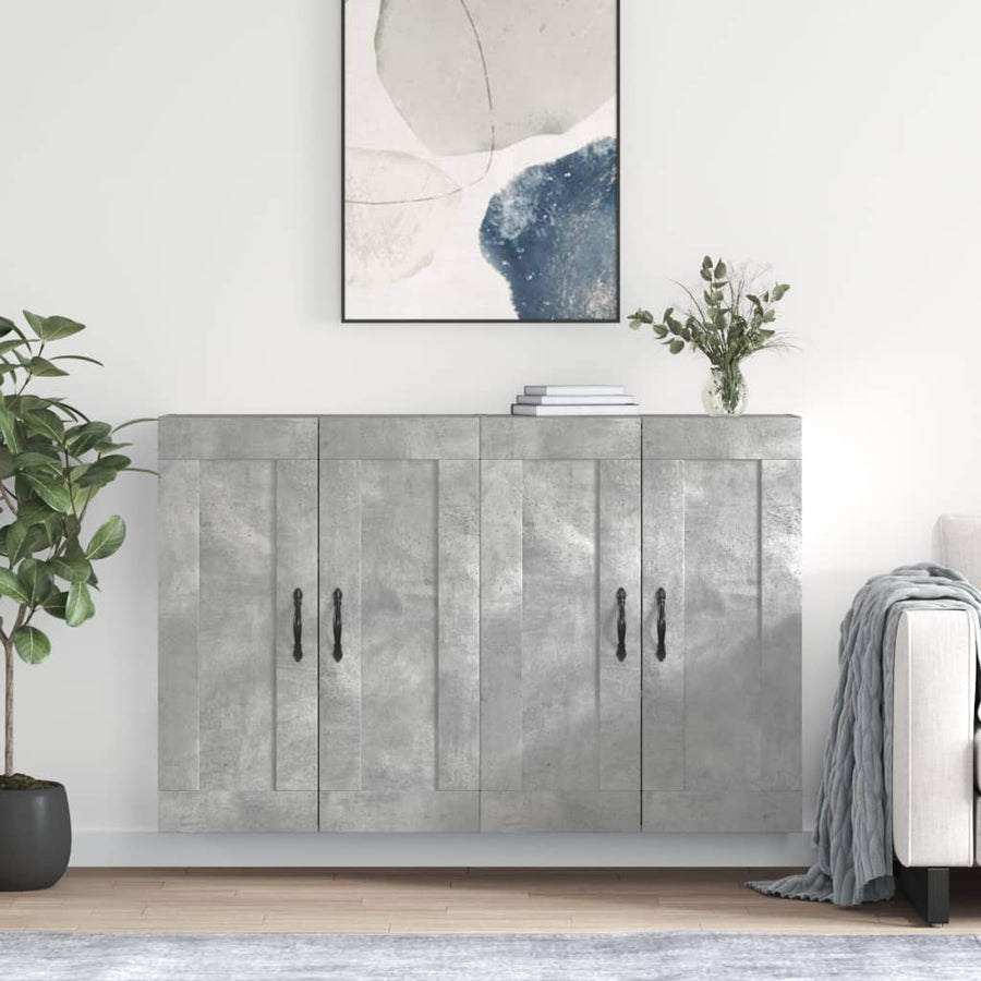 Hangkasten Bewerkt Hout 2 Betongrijs