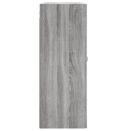Hangkasten 2 St Bewerkt Hout Grijs Sonoma Eikenkleurig Bladzwart