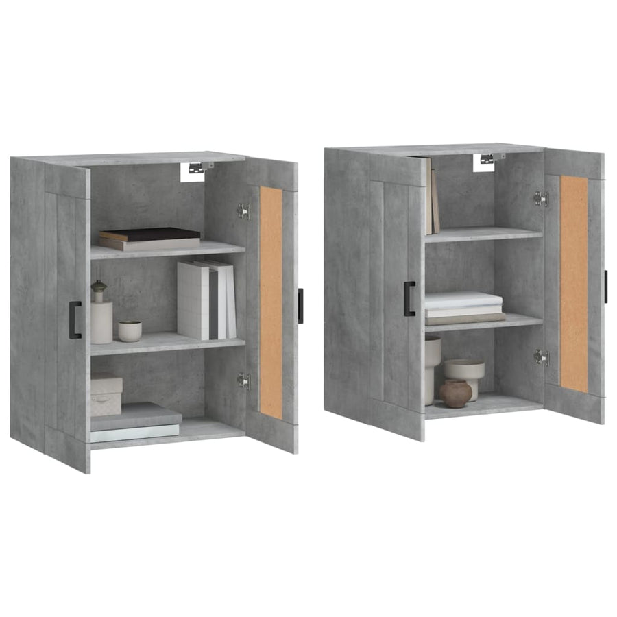 Hangkasten Bewerkt Hout 2 Betongrijs