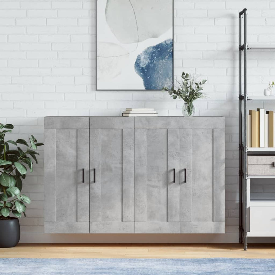 Hangkasten Bewerkt Hout 2 Betongrijs