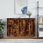 Wall cabinets 2 pcs treated smoked oak wood