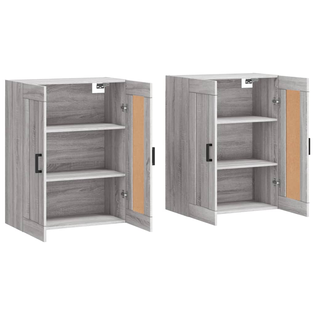 Hangkasten Bewerkt Hout Eikenkleurig 2 Grijs sonoma