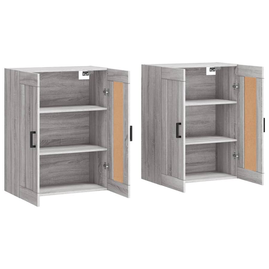 Hangkasten Bewerkt Hout Eikenkleurig 2 Grijs sonoma