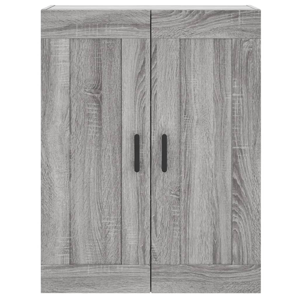 Hangkasten Bewerkt Hout Eikenkleurig Grijs sonoma Rond zwart