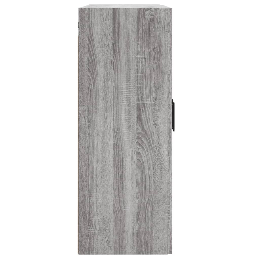 Hangkasten Bewerkt Hout Eikenkleurig Grijs sonoma Rond zwart