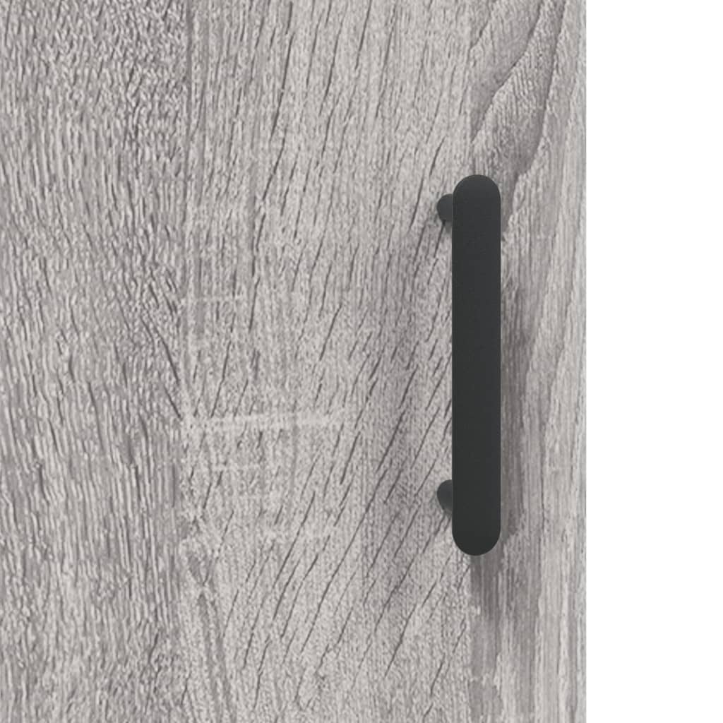 Hangkasten Bewerkt Hout Eikenkleurig Grijs sonoma Rond zwart