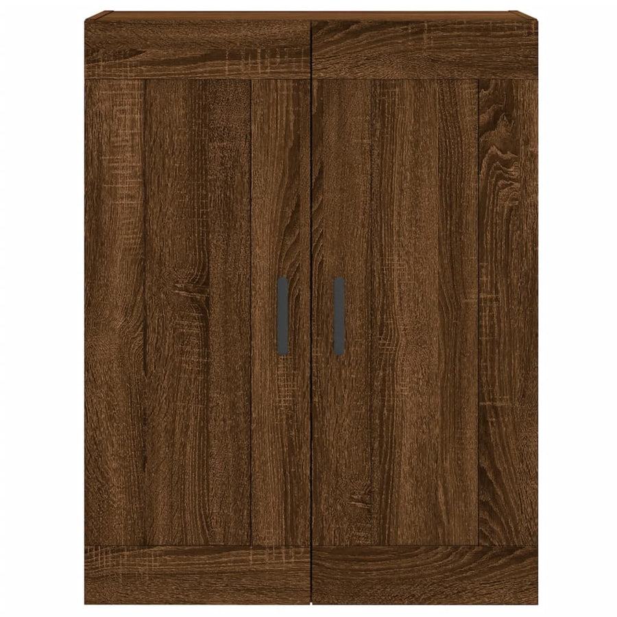 Hangkasten 2 St Bewerkt Hout Bruin Eikenkleur