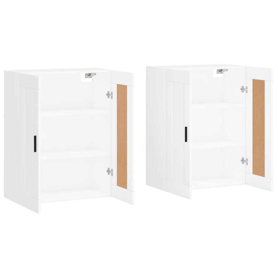 Hangkasten 2 St Bewerkt Hout Wit