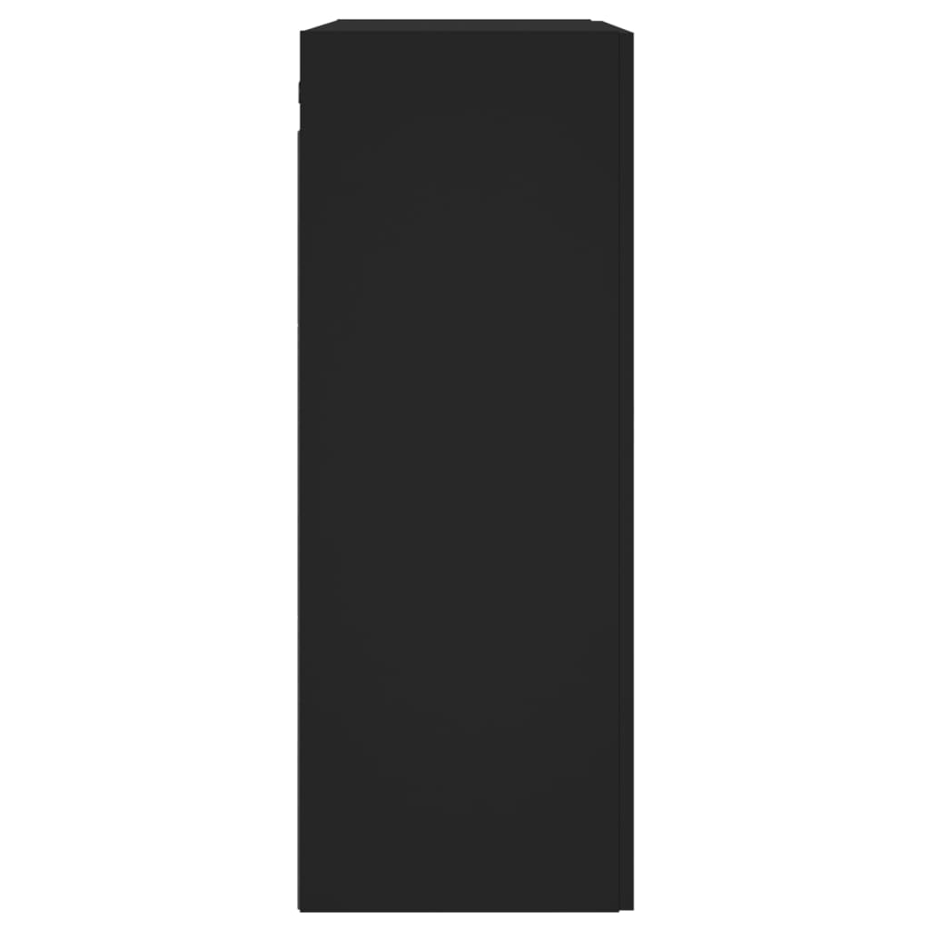 Hangkasten 2 St Bewerkt Hout Zwart