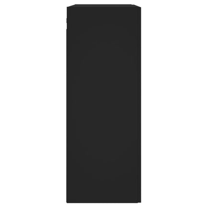 Hangkasten 2 St Bewerkt Hout Zwart