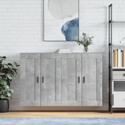 Wall cabinets 2 pcs treated wood concrete grey