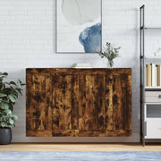 Wall cabinets 2 pcs treated smoked oak wood