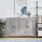 Wall cabinets 2 pcs treated wood grey Sonoma oak colour