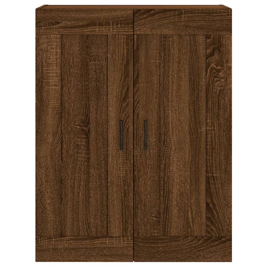 Hangkasten 2 St Bewerkt Hout Bruin Eikenkleur