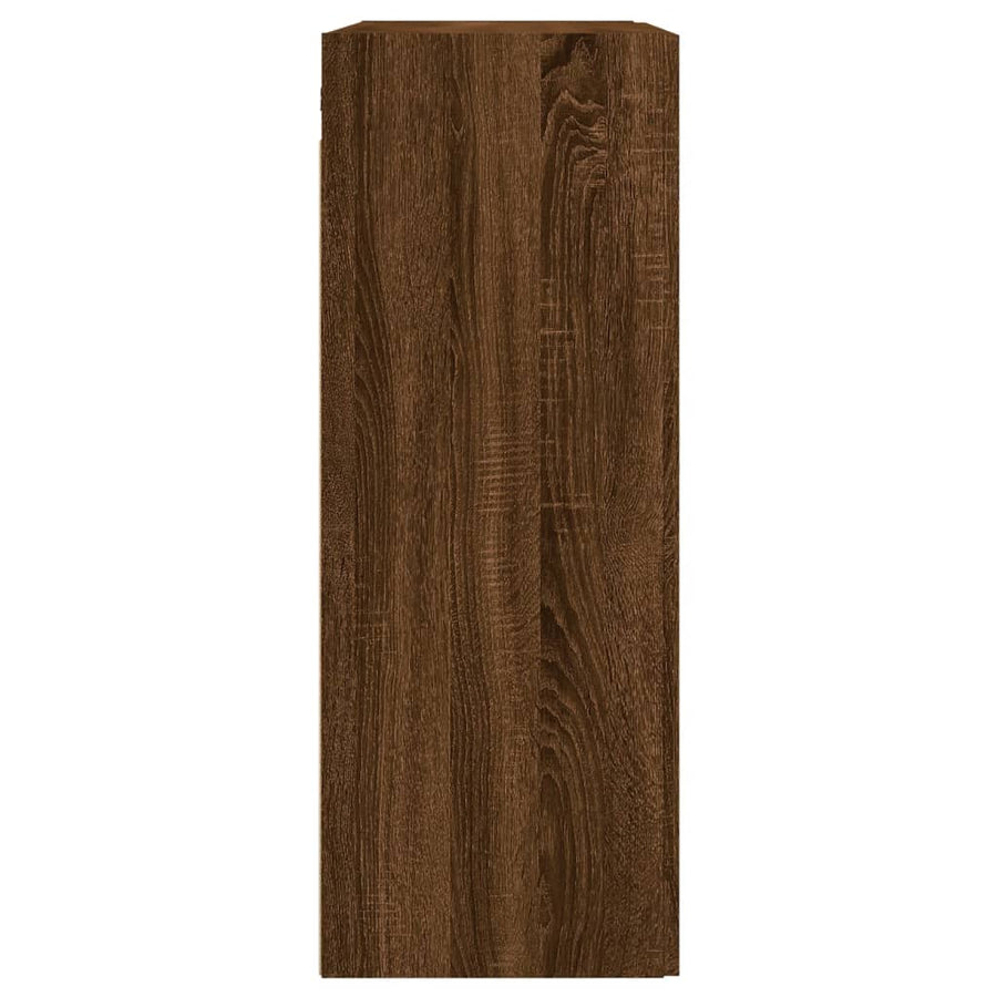 Hangkasten 2 St Bewerkt Hout Bruin Eikenkleur