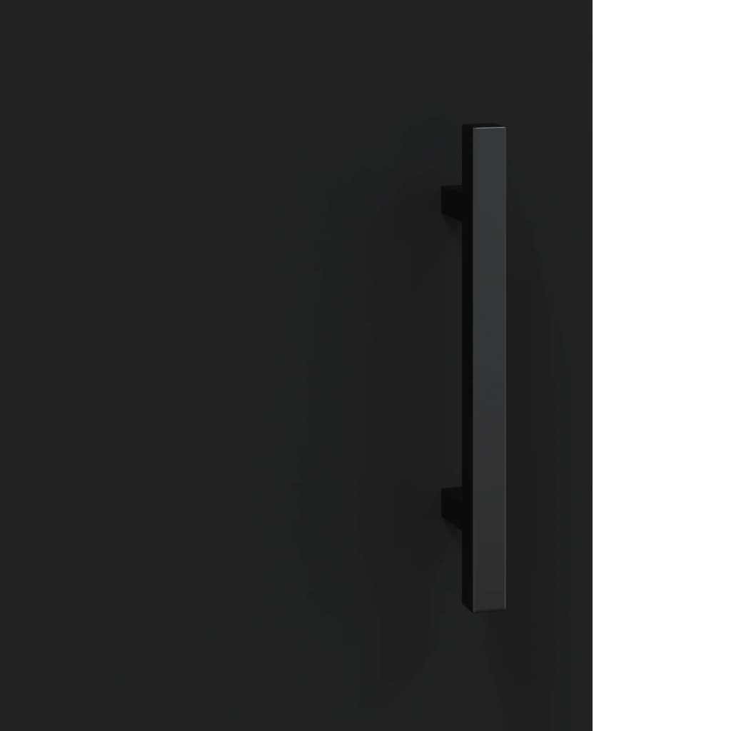 Hangkasten 2 St Bewerkt Hout Zwart