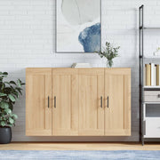 Hangkasten 2 st bewerkt hout sonoma eiken 69,5x34x90 cm