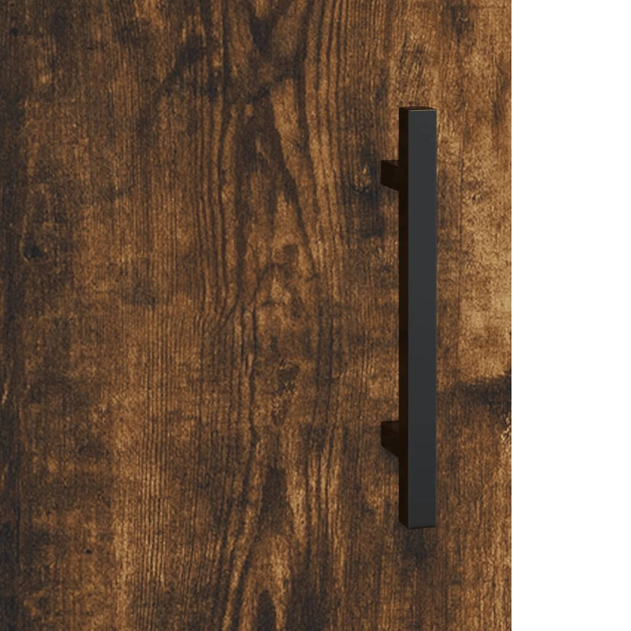 Hangkasten Bewerkt Hout Kleurig Gerookt eiken Buis zwart