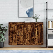 Wall cabinets 2 pcs treated smoked oak wood