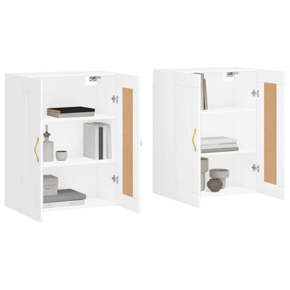 Hangkasten 2 st bewerkt hout wit