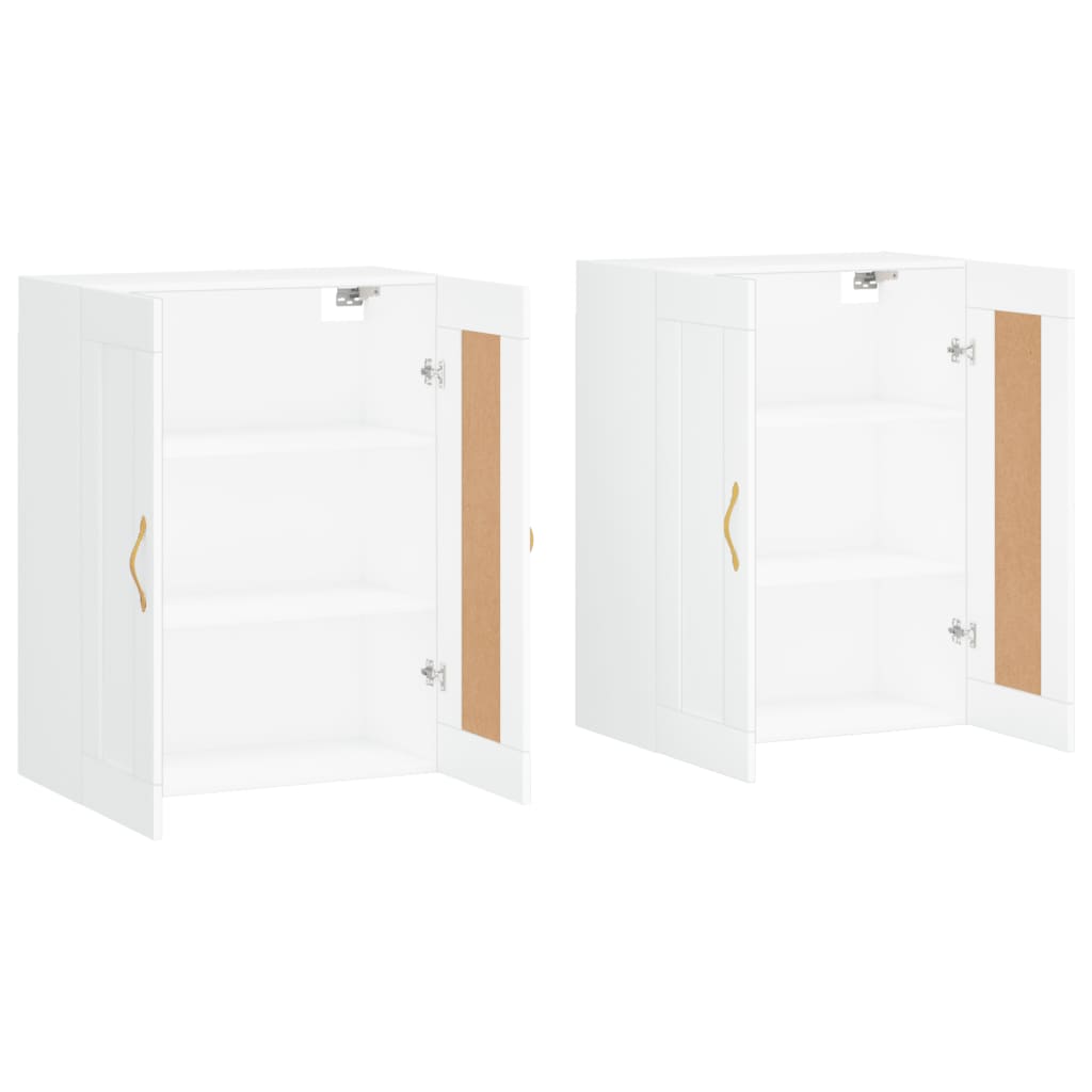 Hangkasten 2 st bewerkt hout wit