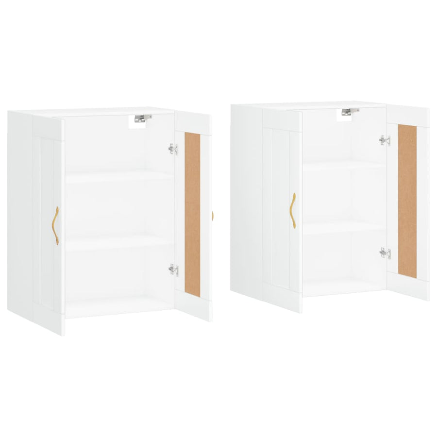 Hangkasten 2 st bewerkt hout wit