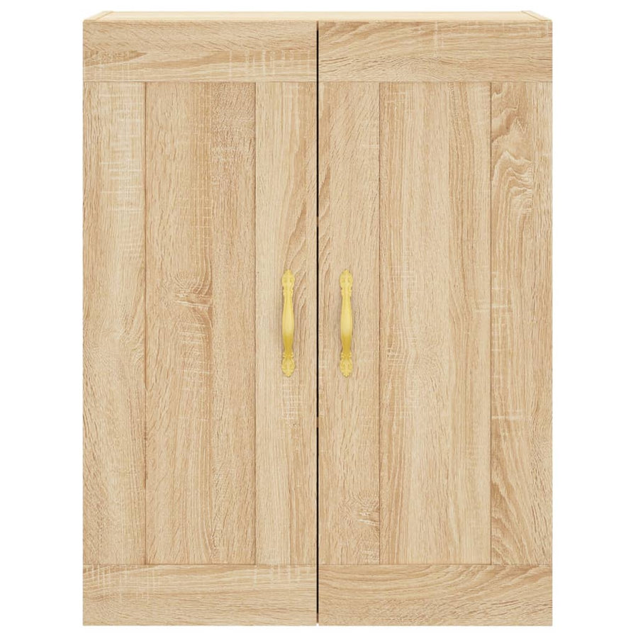 Hangkasten 2 st bewerkt hout sonoma eikenkleurig