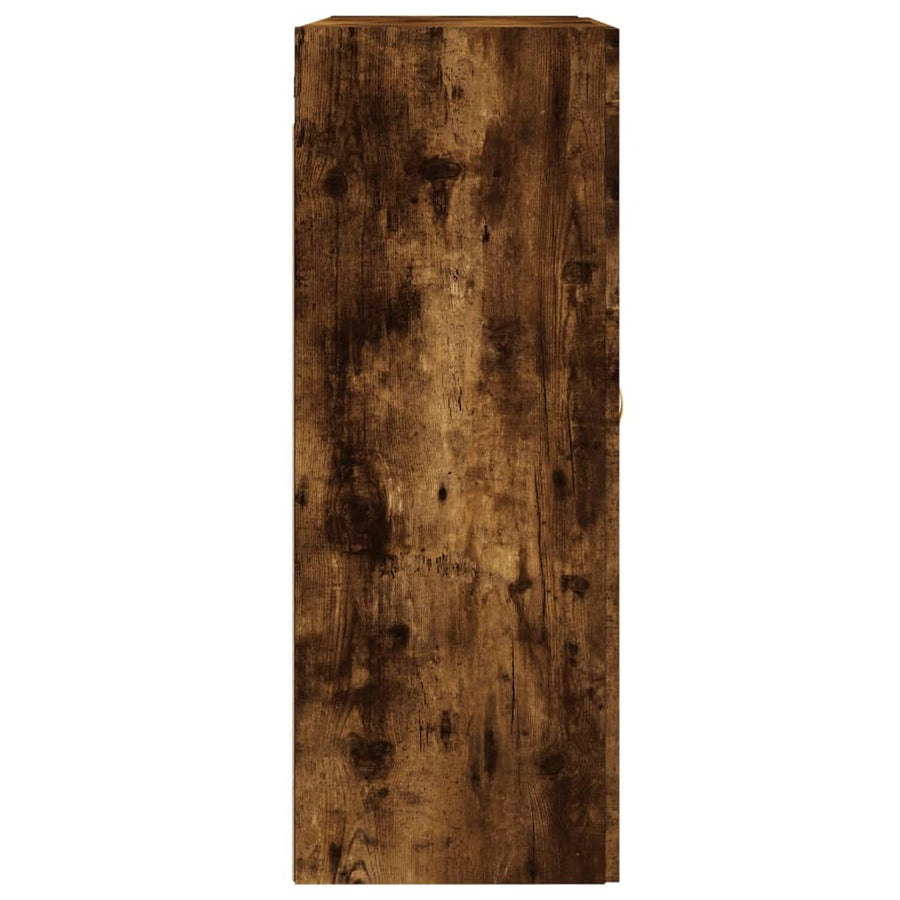 Hangkasten 2 st bewerkt hout gerookt eikenkleurig
