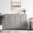Wandkasten 2 st bewerkt hout grijs sonoma eiken