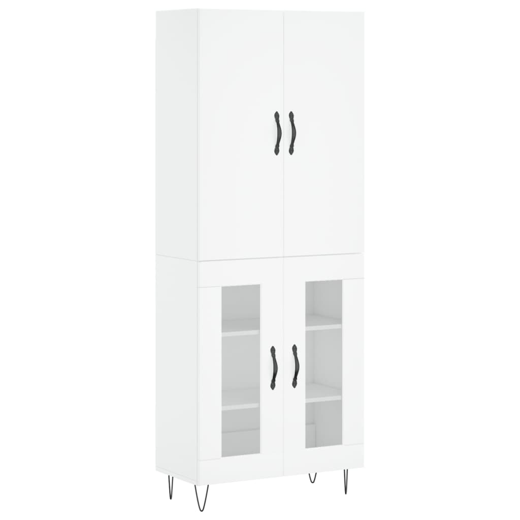 Hoge Kast 69,5X34X180 Cm Bewerkt Hout Wit