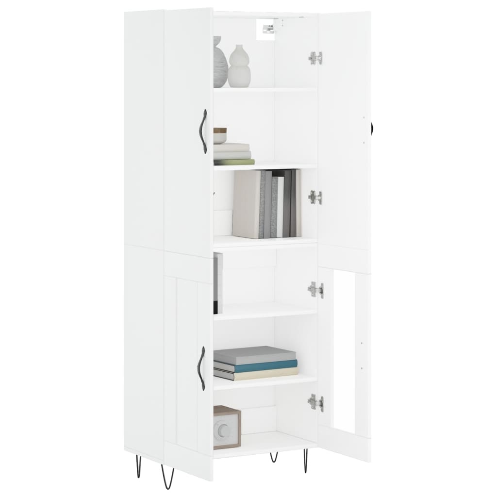 Hoge Kast 69,5X34X180 Cm Bewerkt Hout Wit