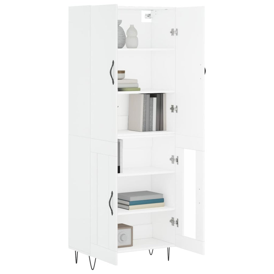 Hoge Kast 69,5X34X180 Cm Bewerkt Hout Wit