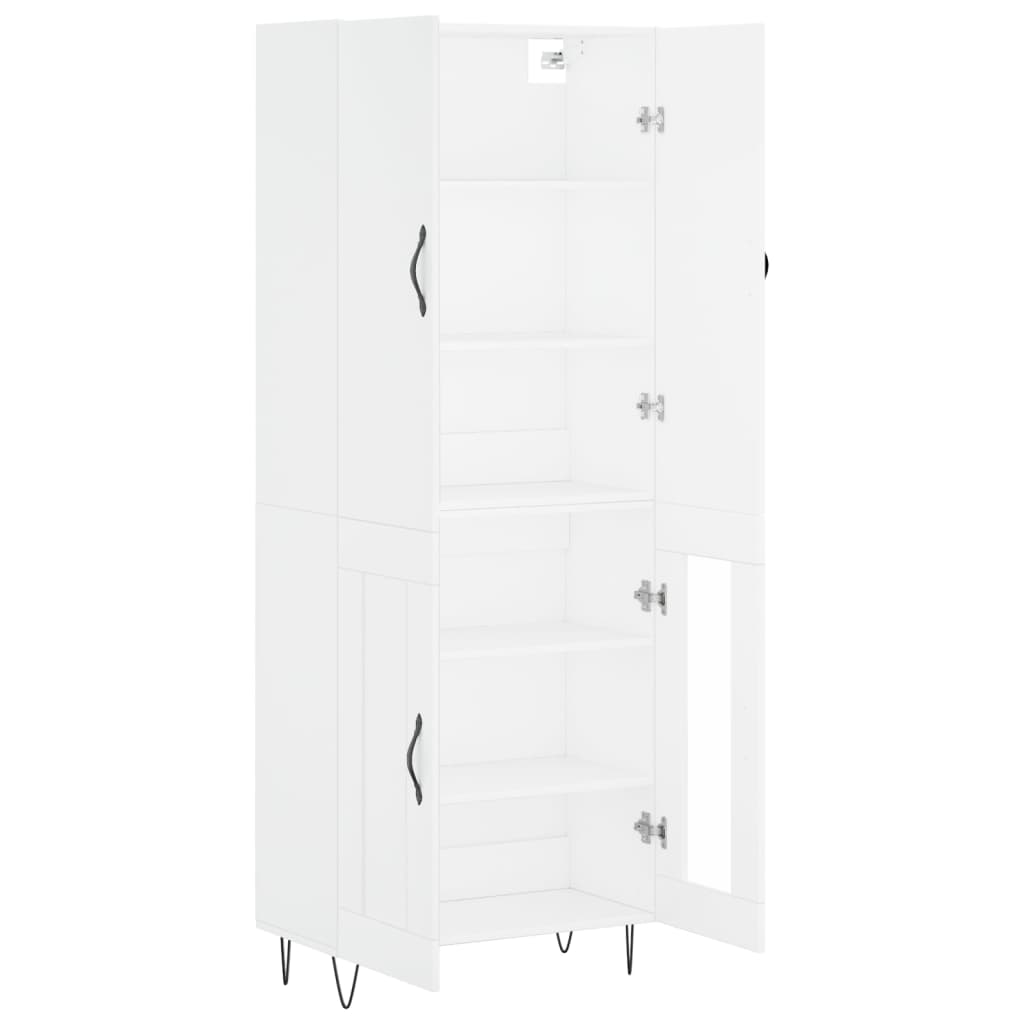 Hoge Kast 69,5X34X180 Cm Bewerkt Hout Wit