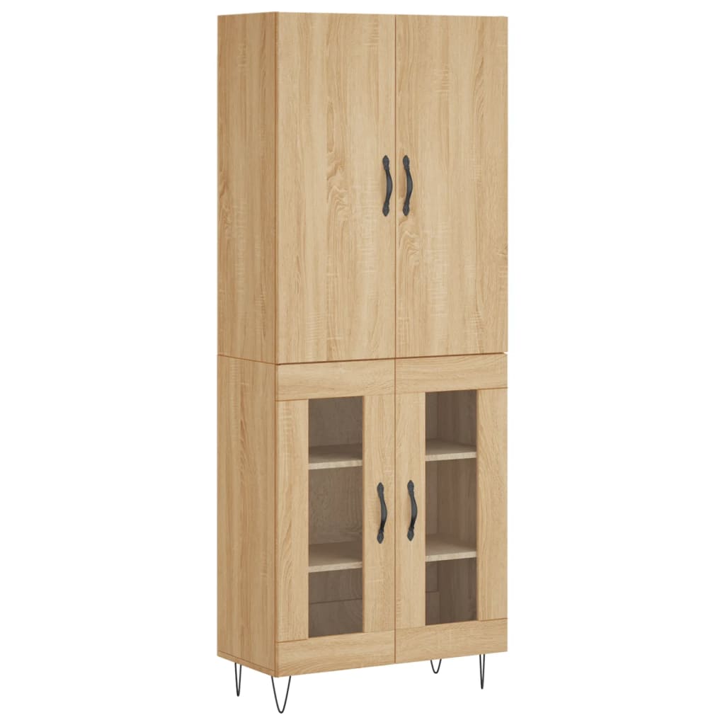 Hoge Kast 69,5X34X180 Cm Bewerkt Hout Kleurig Sonoma eiken