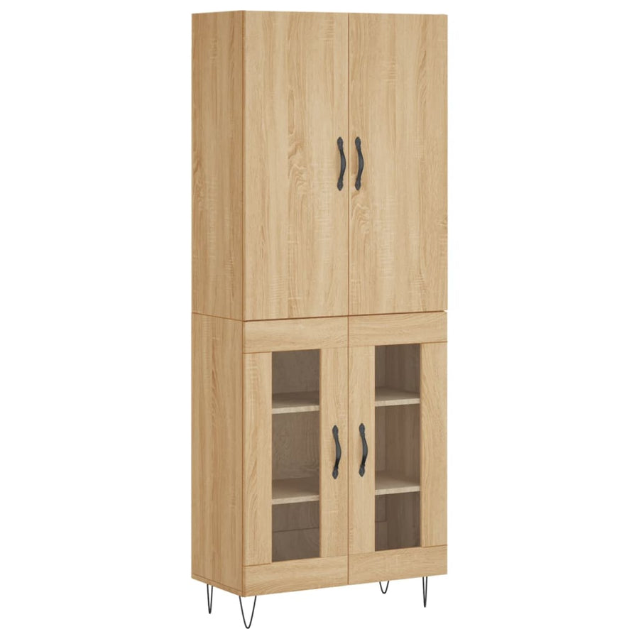 Hoge Kast 69,5X34X180 Cm Bewerkt Hout Kleurig Sonoma eiken