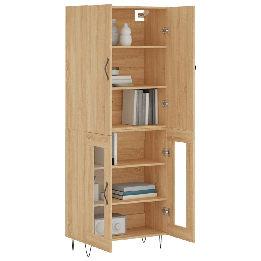 Hoge Kast 69,5X34X180 Cm Bewerkt Hout Kleurig Sonoma eiken