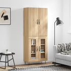 Hoge kast 69,5x34x180 cm bewerkt hout sonoma eiken