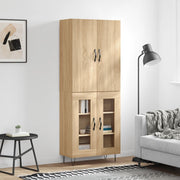Hoge kast 69,5x34x180 cm bewerkt hout sonoma eiken