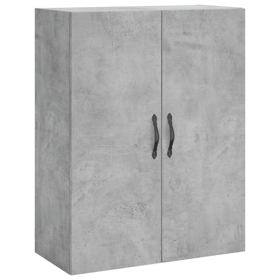 Hoge kast 69,5x34x180 cm bewerkt hout betongrijs